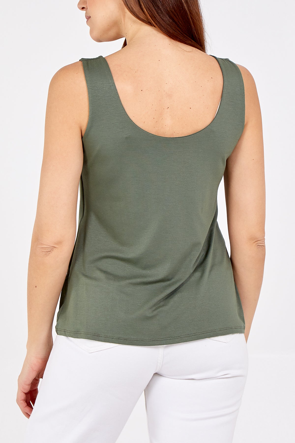 Double Layer Scoop Neck Plain Vest