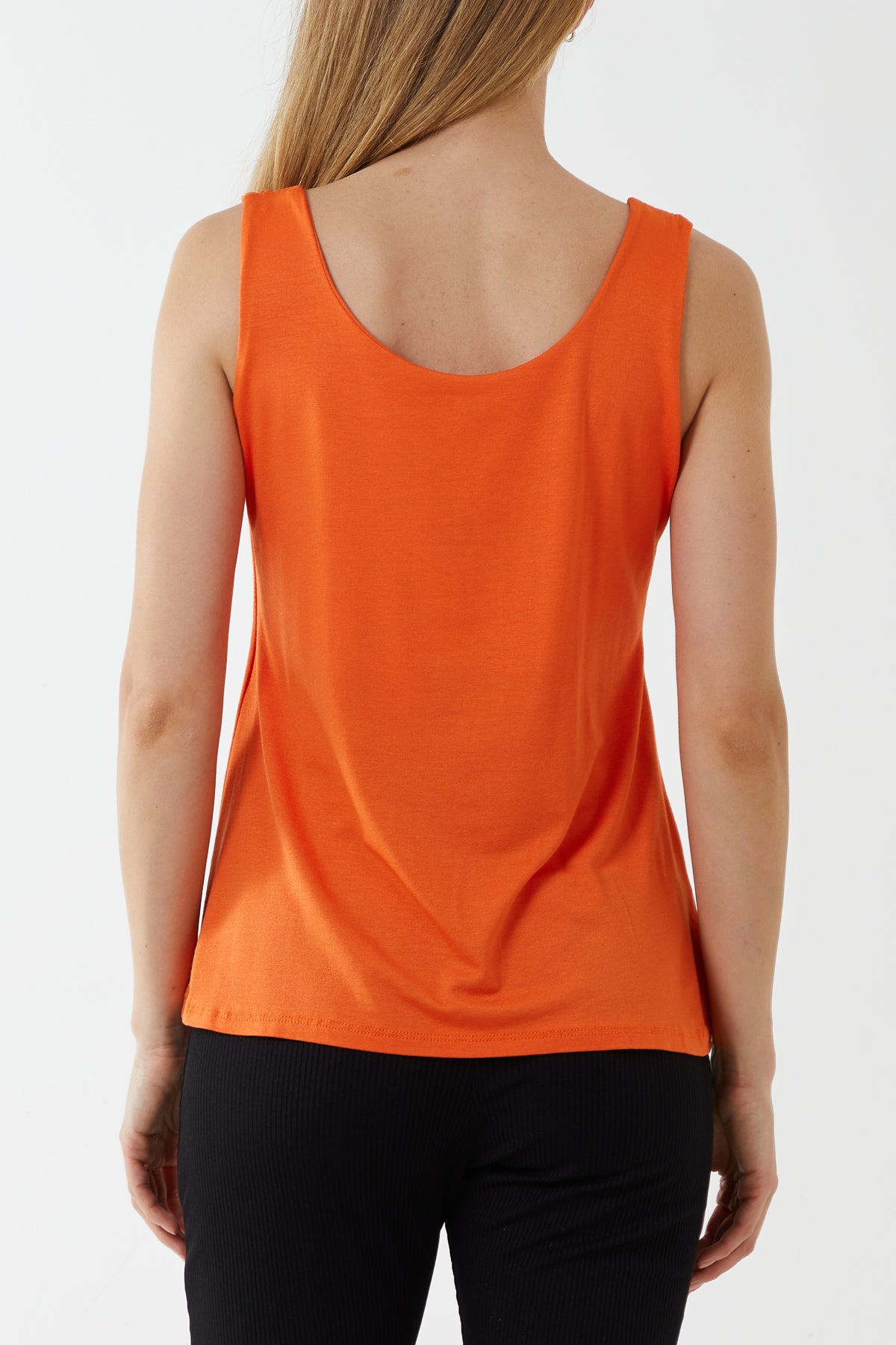 Double Layer Scoop Neck Plain Vest