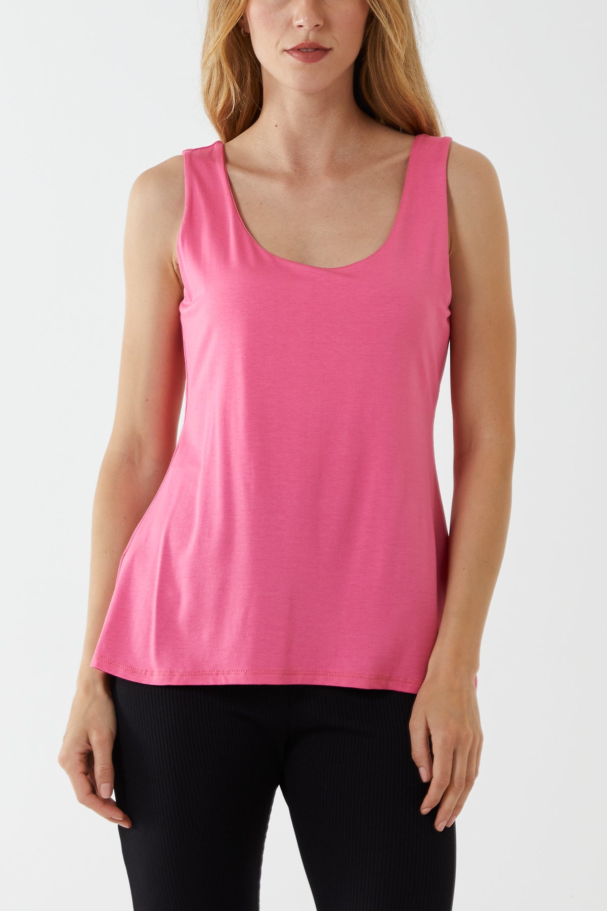 Double Layer Scoop Neck Plain Vest