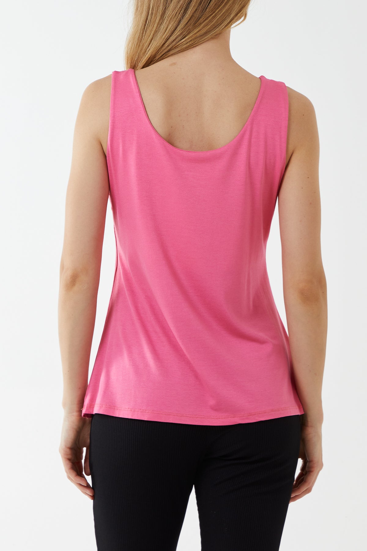 Double Layer Scoop Neck Plain Vest