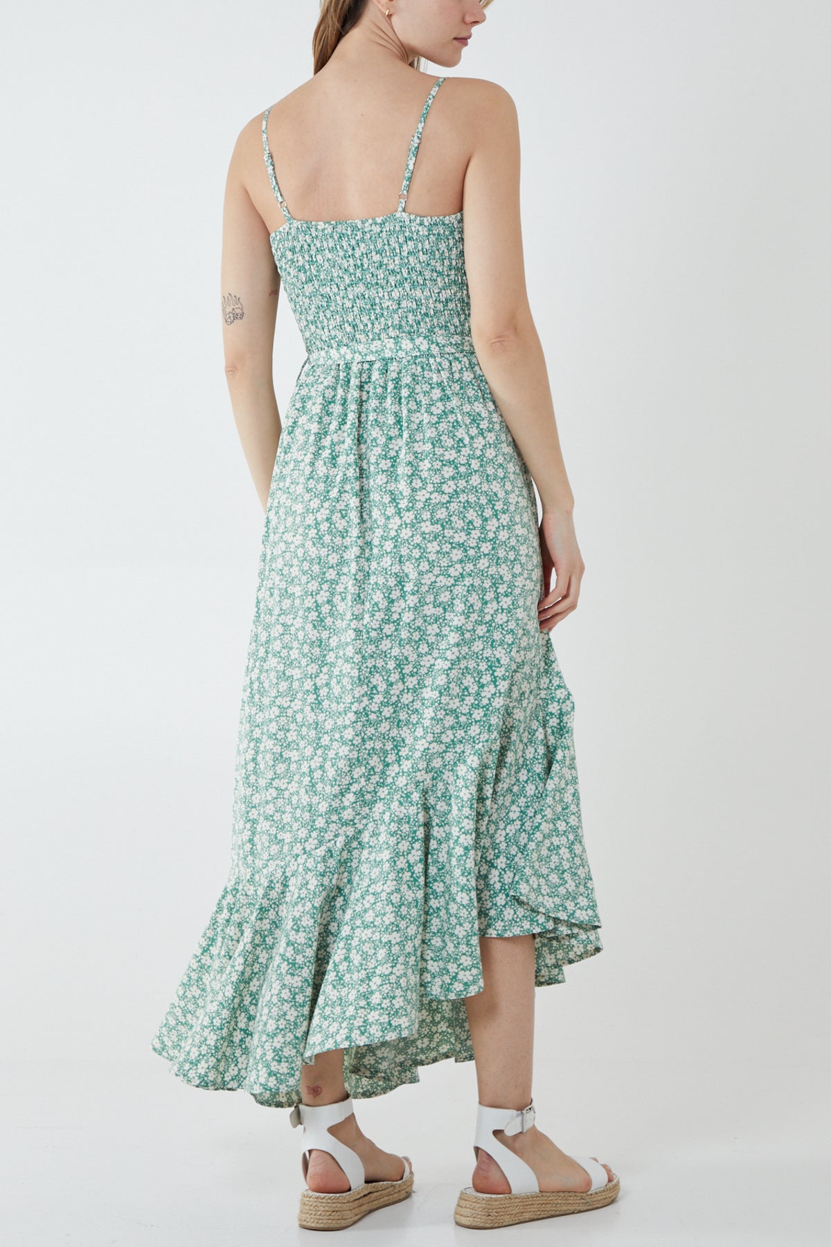 Floral Asymmetric Hem Maxi Dress