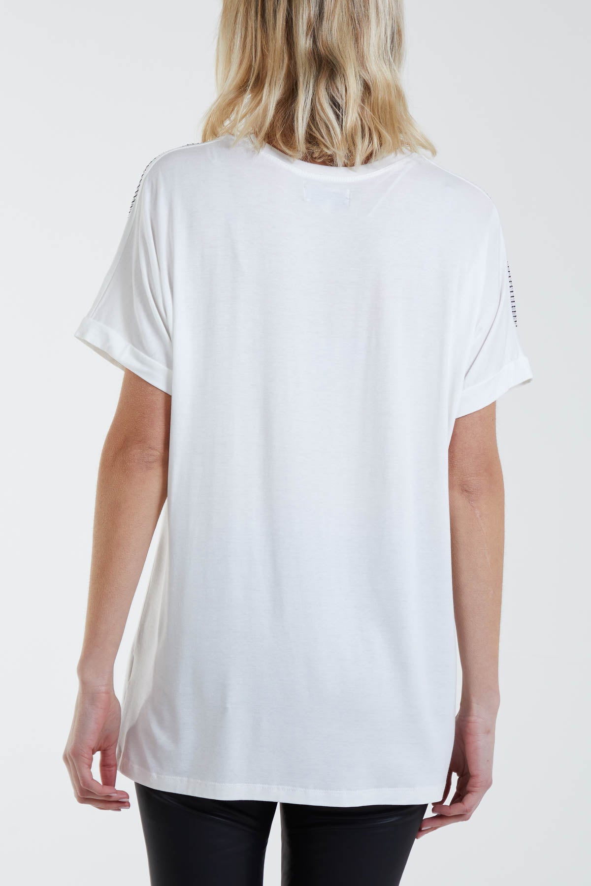 Scatter Sleeve Diamante T-Shirt