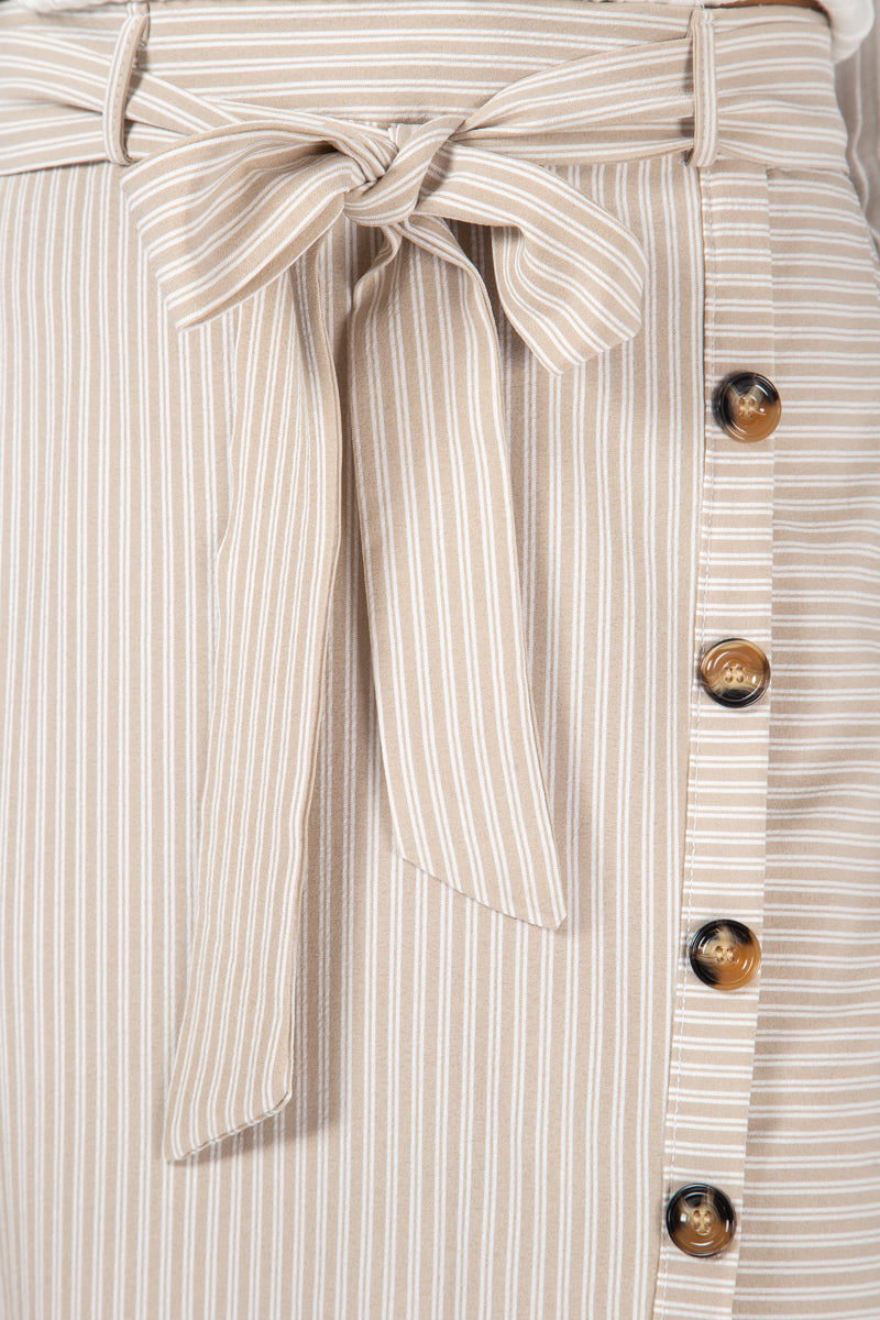 Stripe Button Skirt