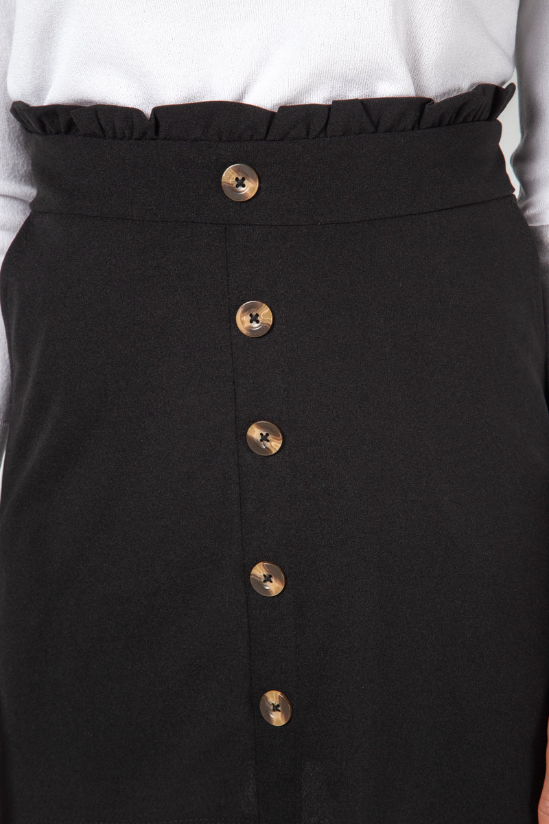 Button Front Paperbag Mini Skirt