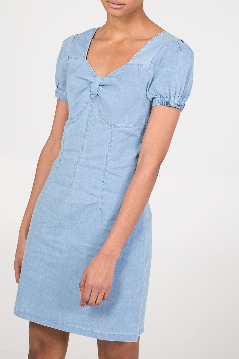 Sweetheart Neck Denim Dress