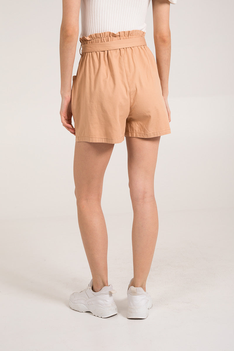 Stretch Paper Bag Shorts