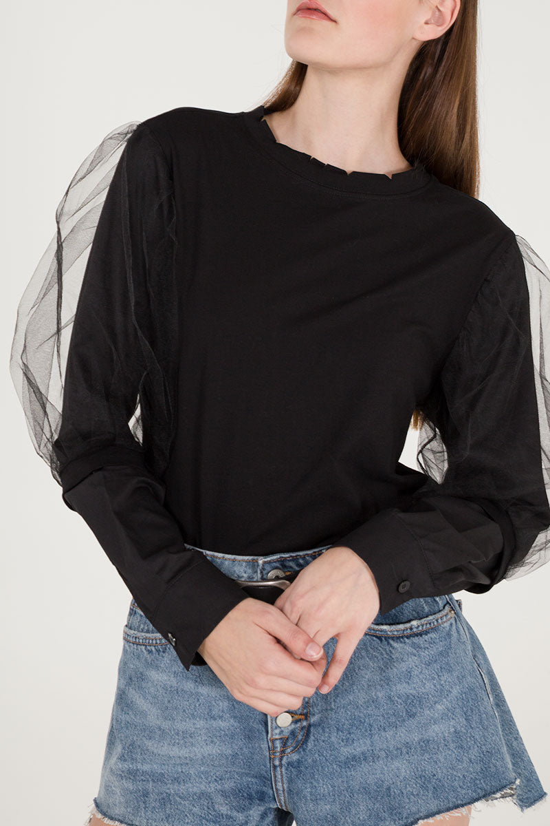 Mesh Sleeve Detail Top