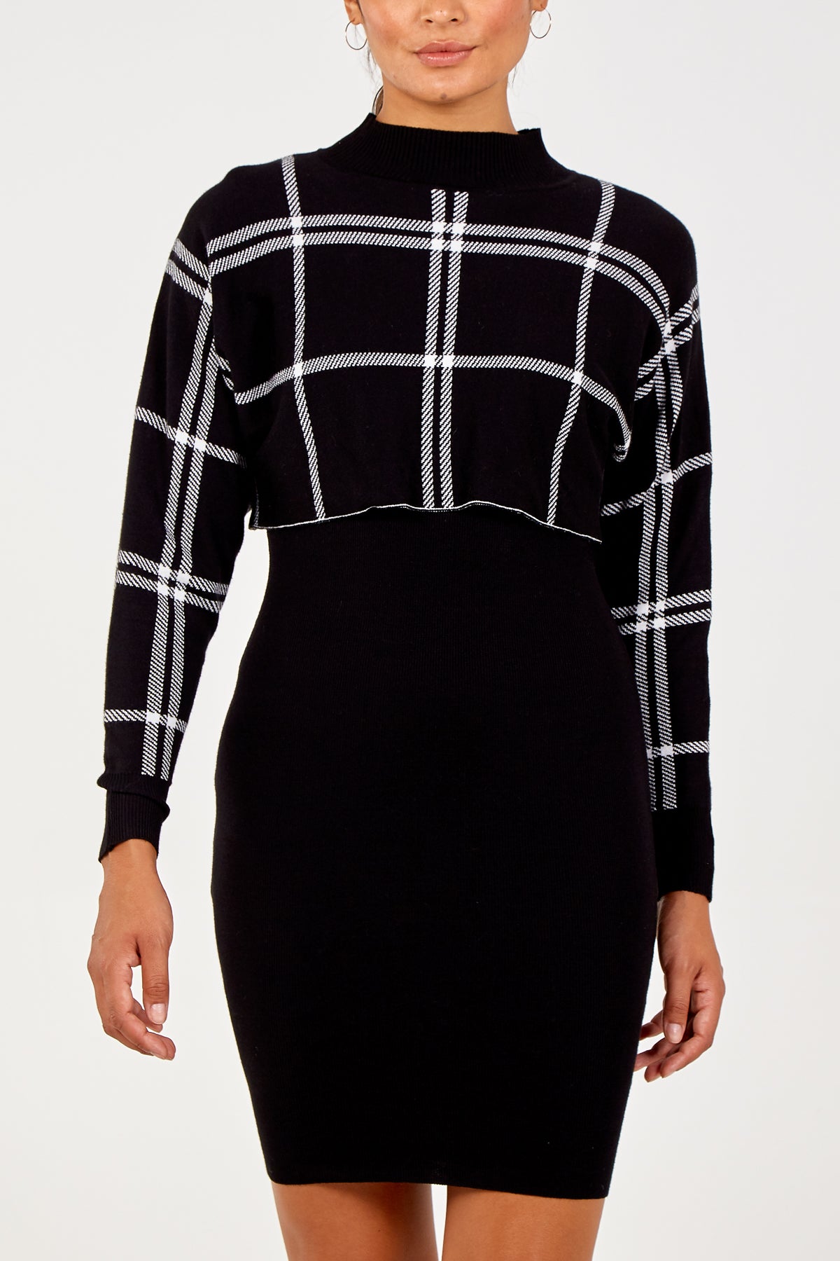 Checked Sweater & Dress Set