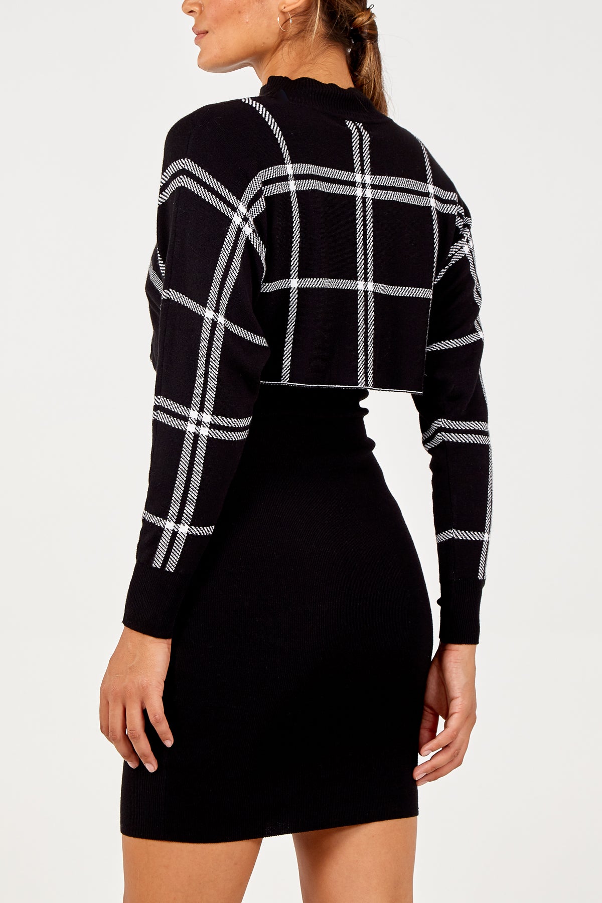 Checked Sweater & Dress Set