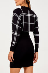 Checked Sweater & Dress Set