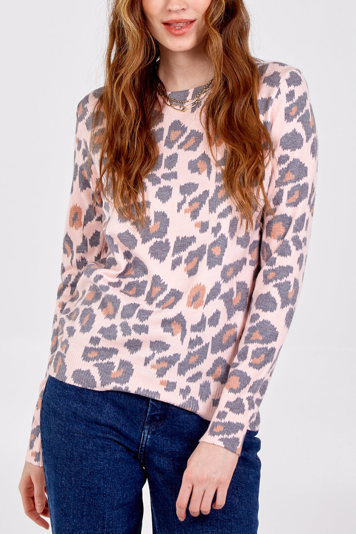 Pink leopard print outlet jumper