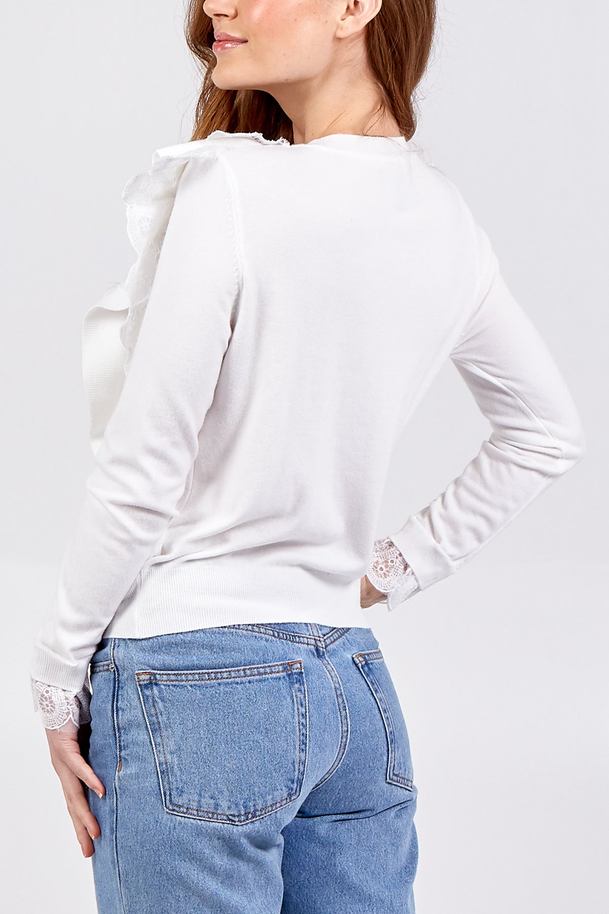 Layered Lace Front Top With Lace Cuff