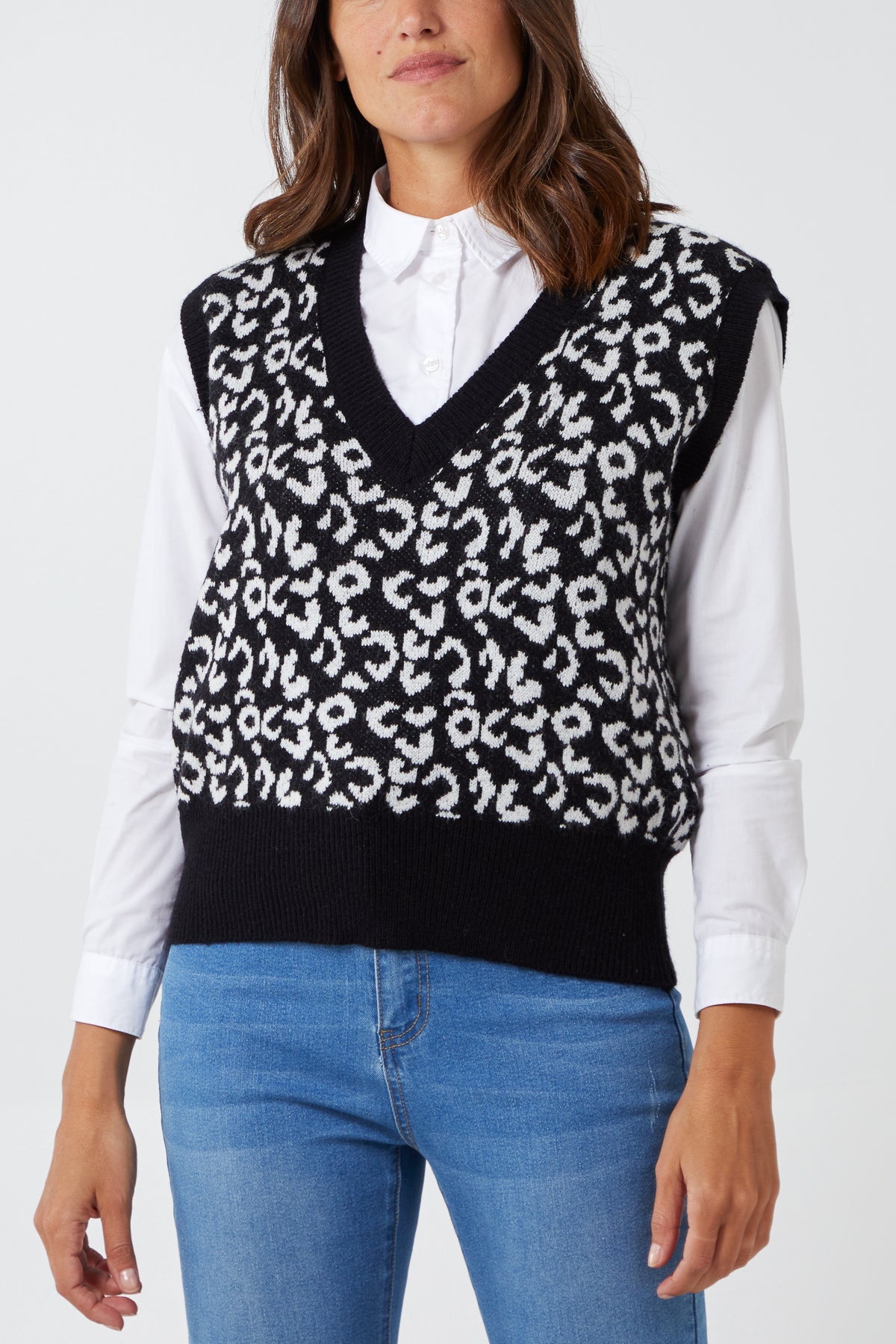 Leopard V-Neck Vest