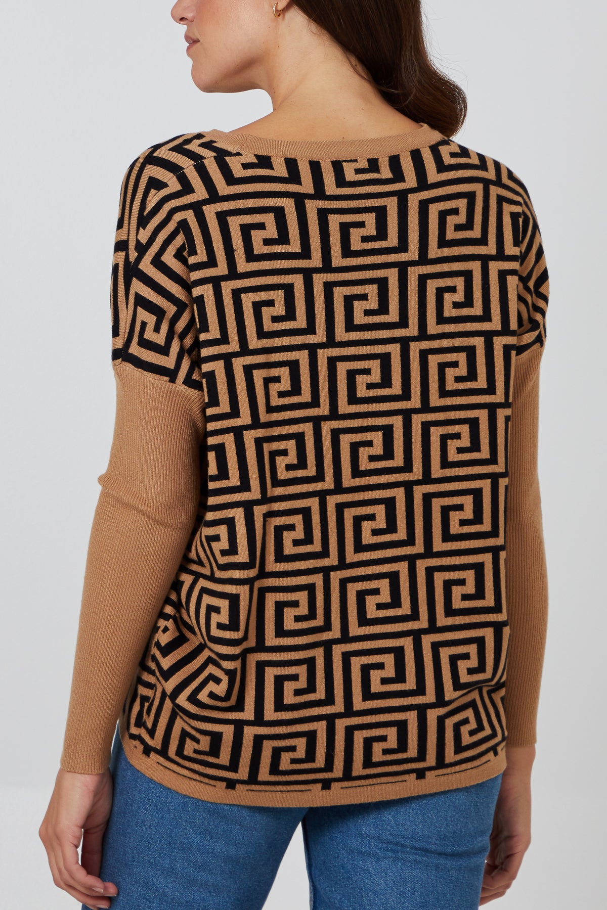 Batwing Patterned Knitted Top