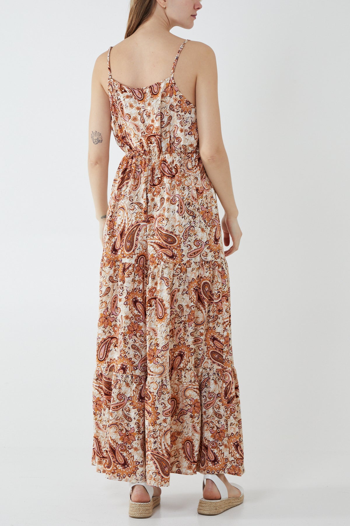 Paisley Print Wrap Front Maxi Dress
