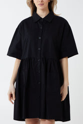 Short Sleeve Smock Shirt Dress