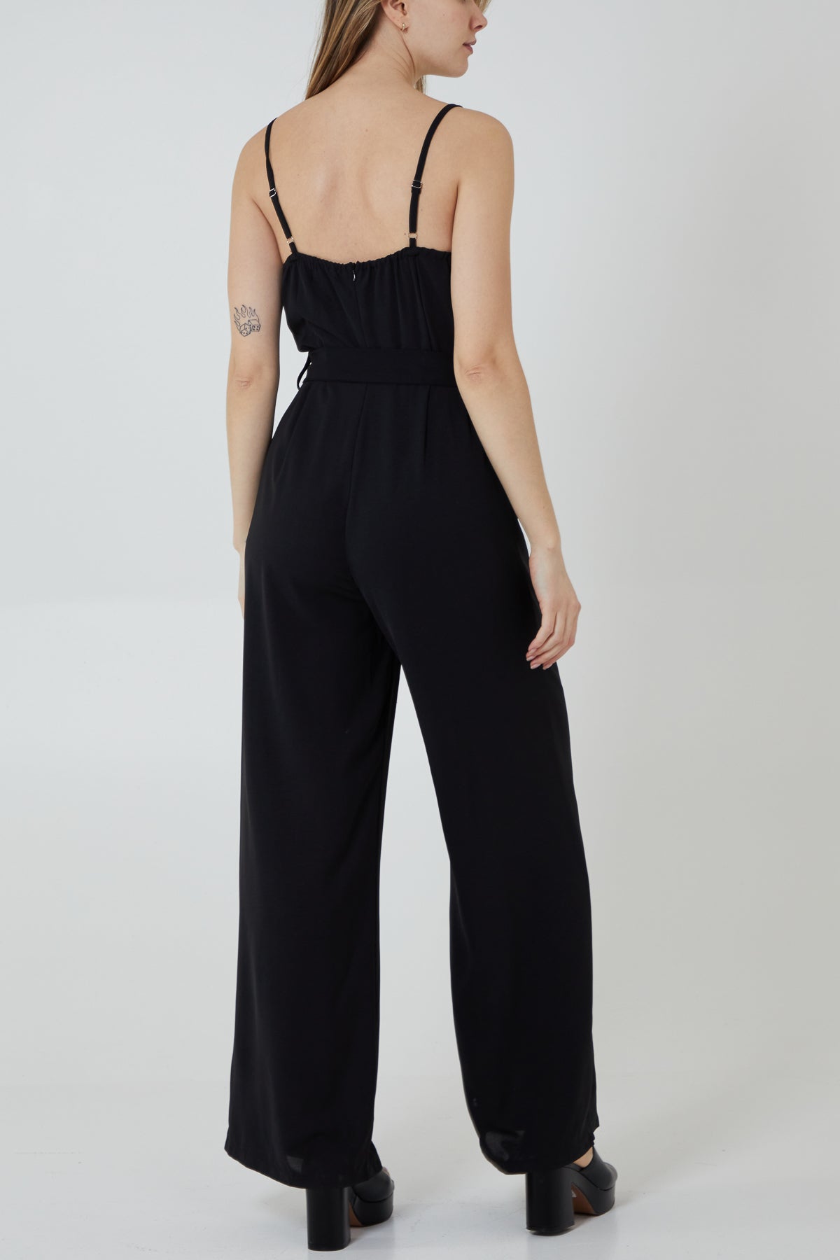 Button Front Strappy Jumpsuit