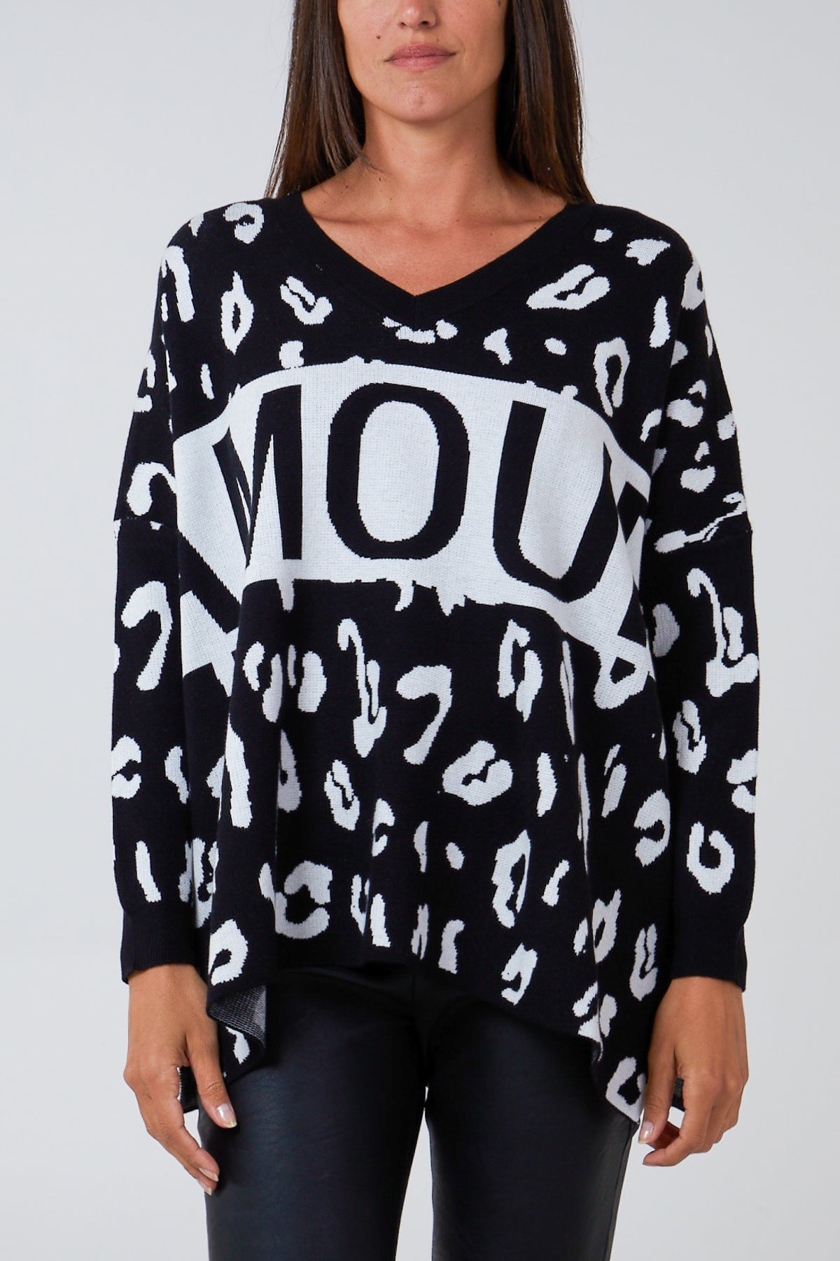 Oversized leopard clearance print jumper