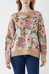 Floral Print Crew Neck Jumper