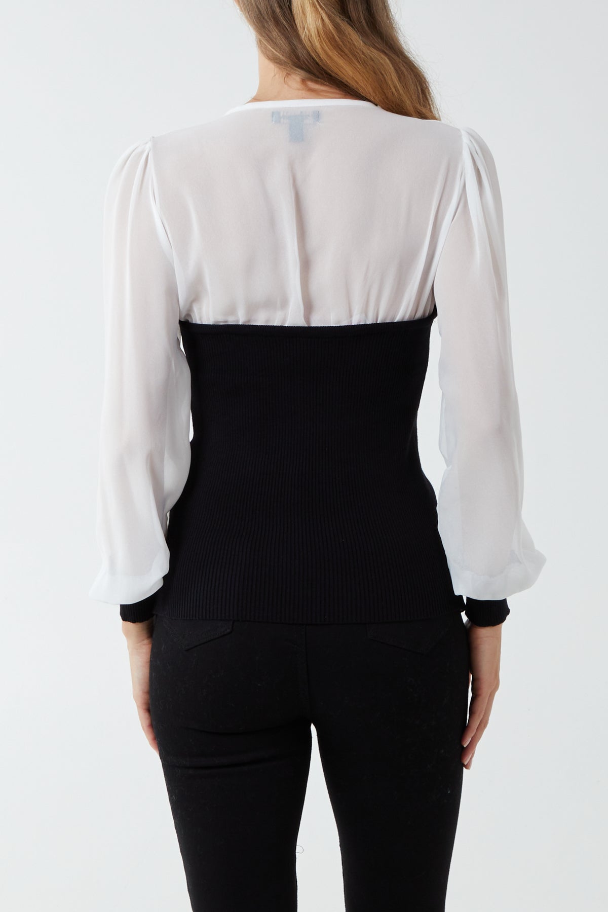 Sweetheart Neck Bodice Sheer Top