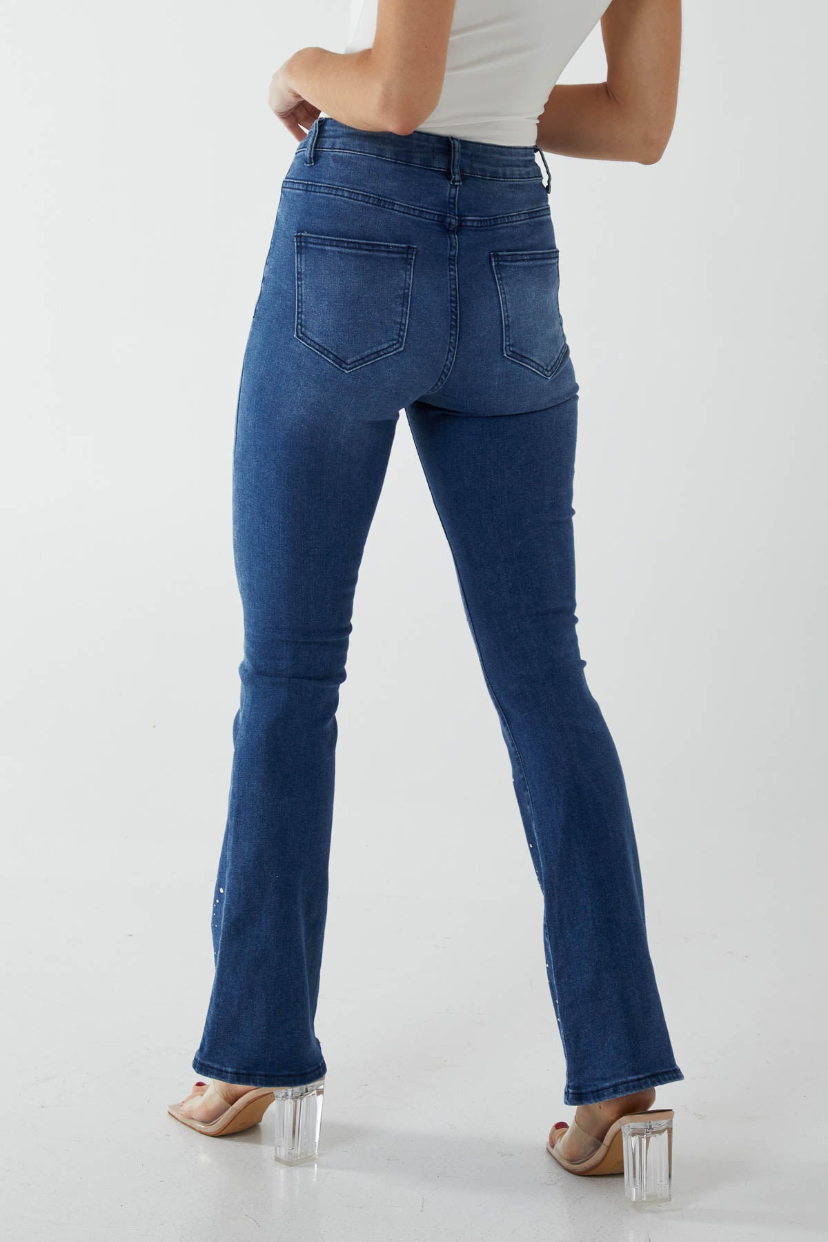 Diamante Flared Denim Jeans