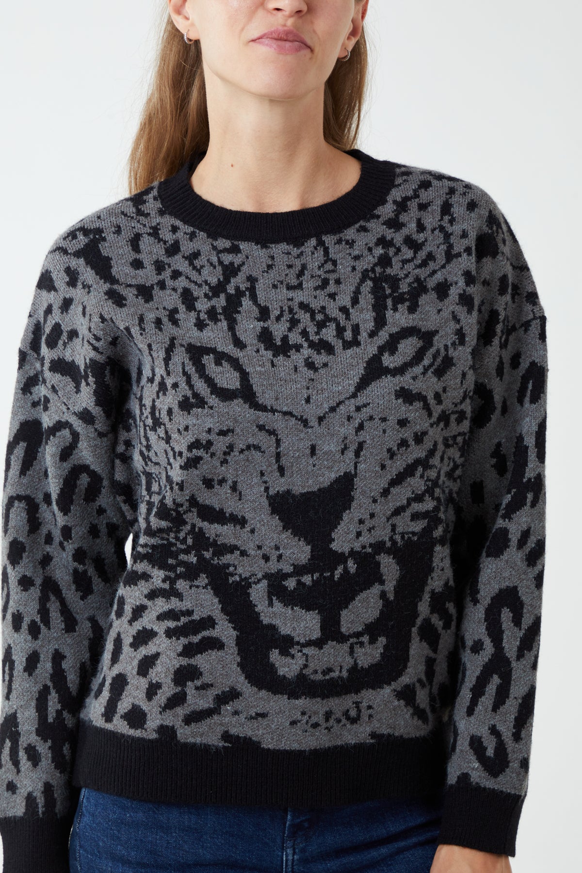 Leopard Face & Print Jumper
