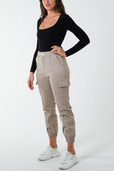Slim Fitted Pintuck Combat Cargos