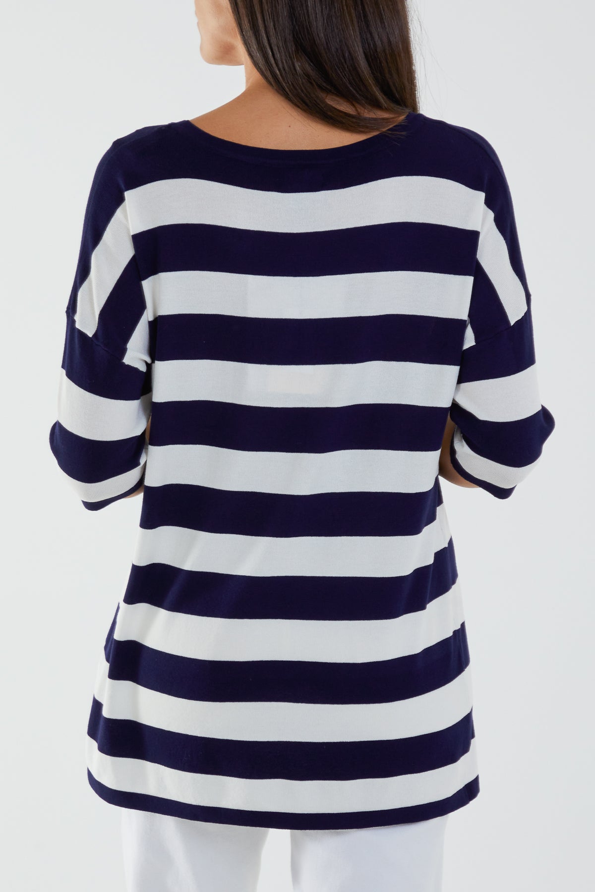 Diamante Star Striped Lightweight Knit Jumper
