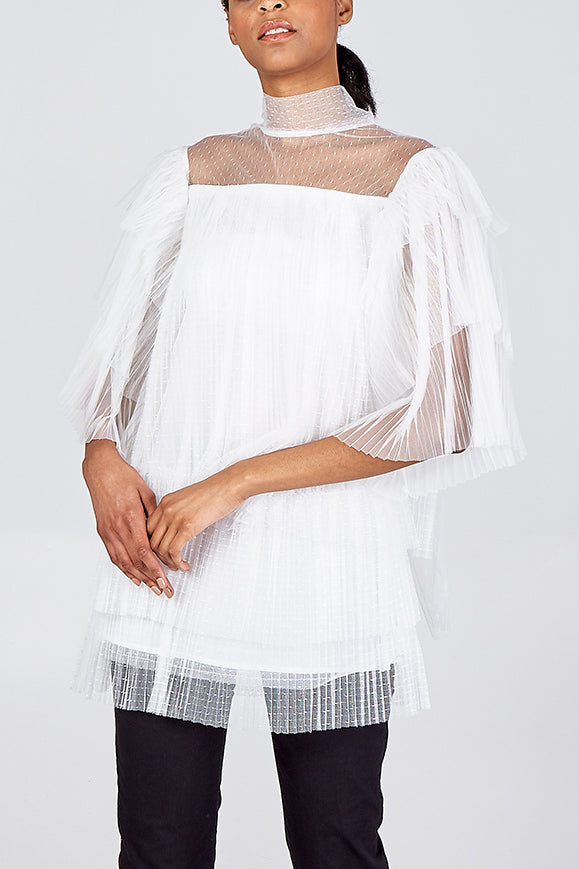 Tiered Frill Organza Top