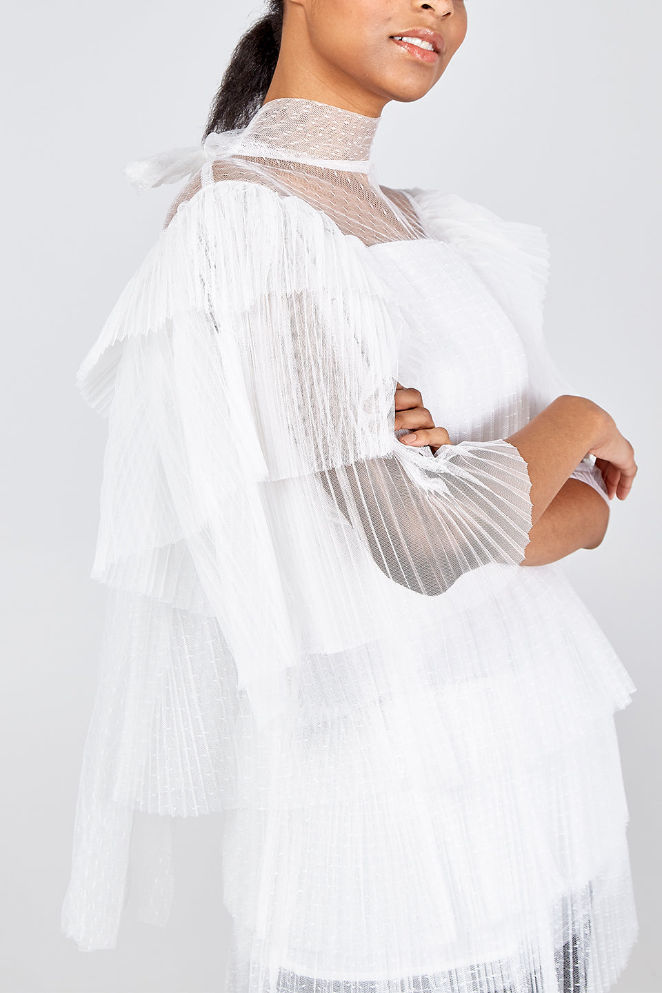 Tiered Frill Organza Top