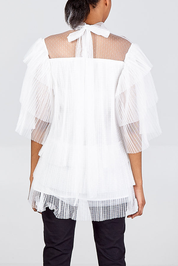 Tiered Frill Organza Top