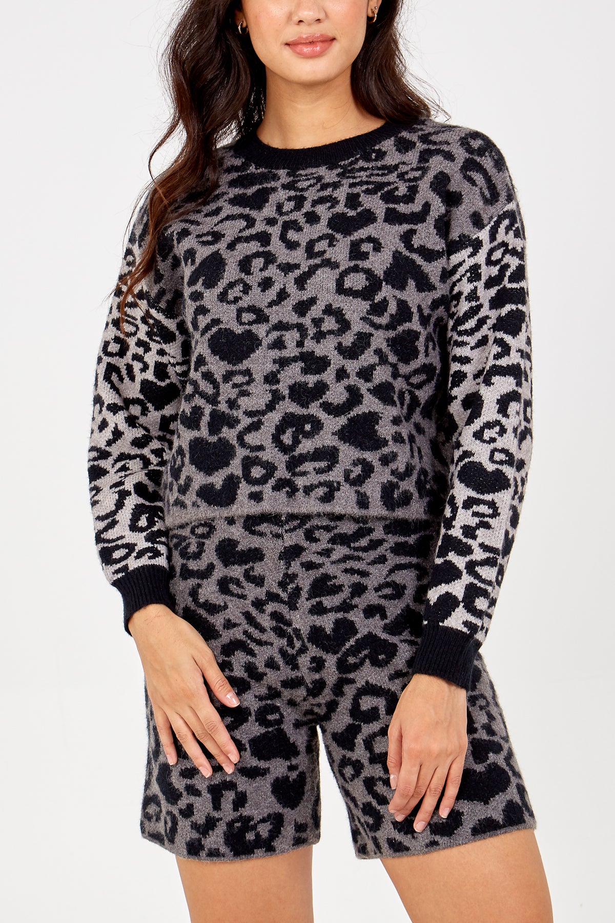 Leopard Knit Jumper & Short Set