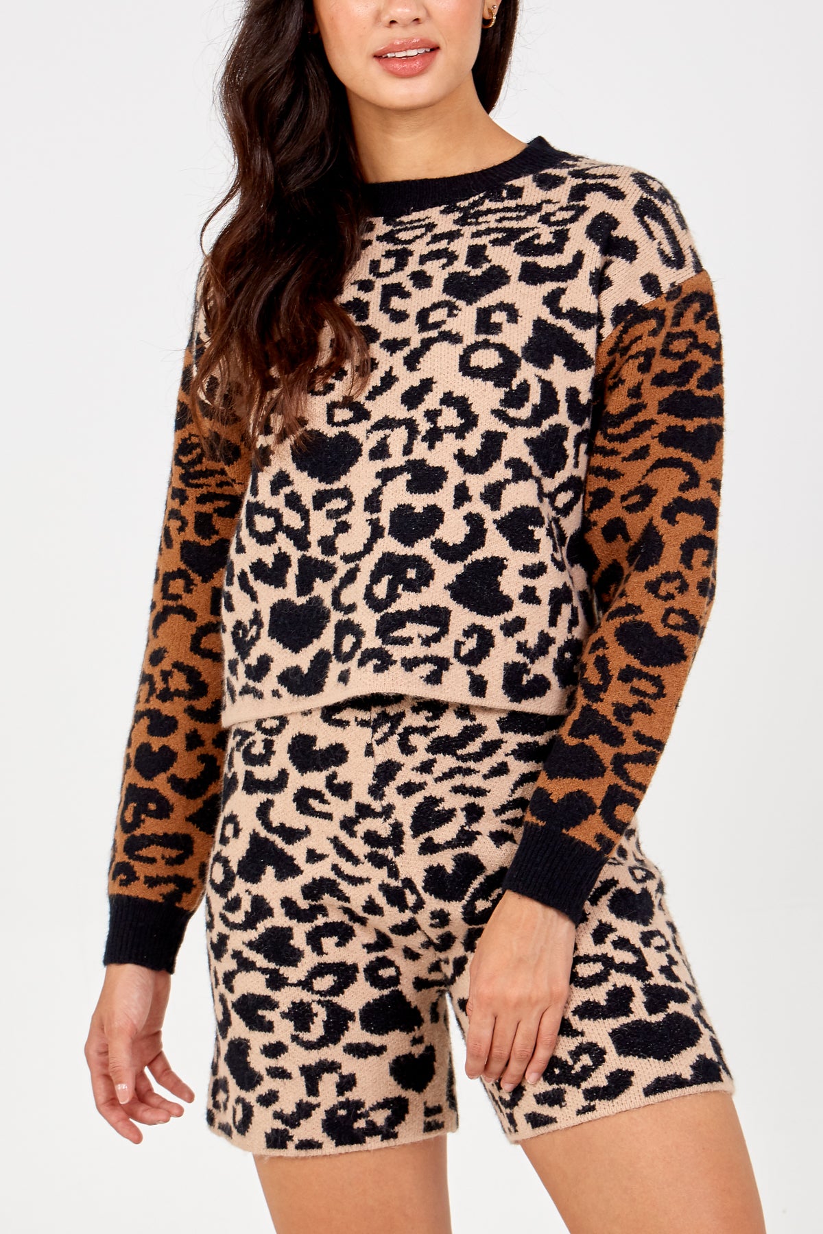 Leopard Knit Jumper & Short Set
