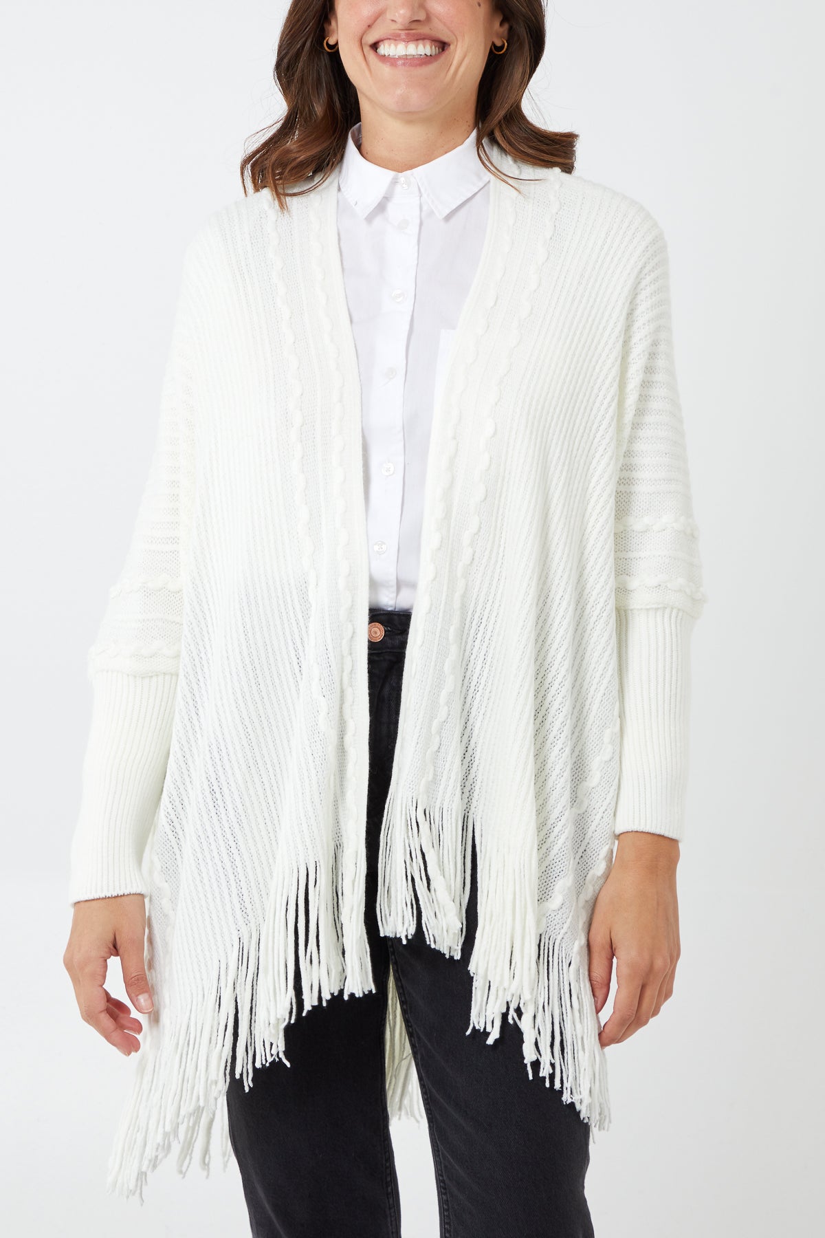 Fringe hot sale hem cardigan