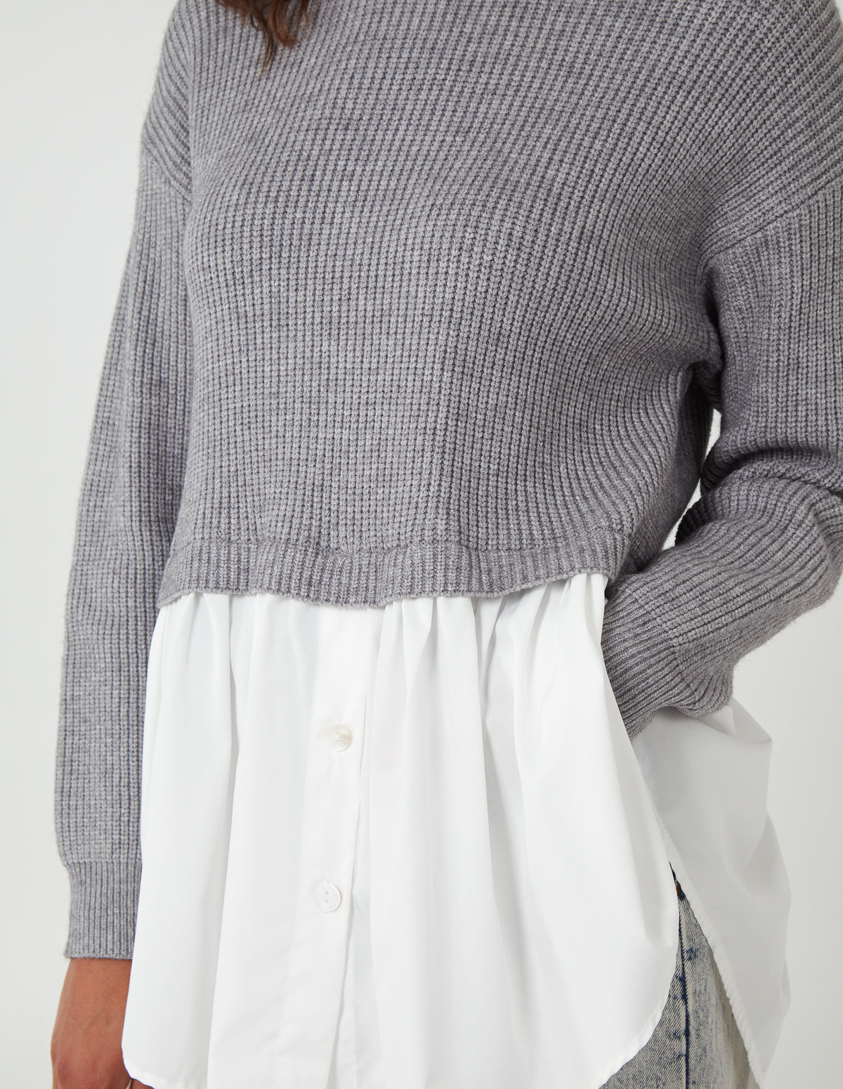 Knitted Jumper With Undershirt