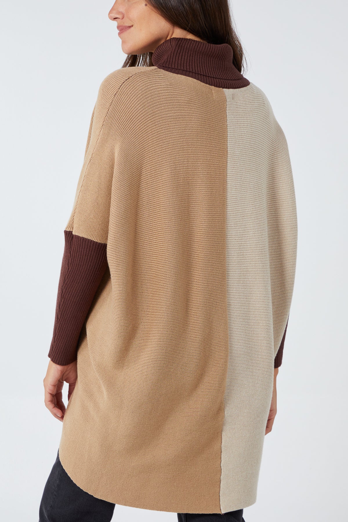 Colour Block Chevron Rib Tunic