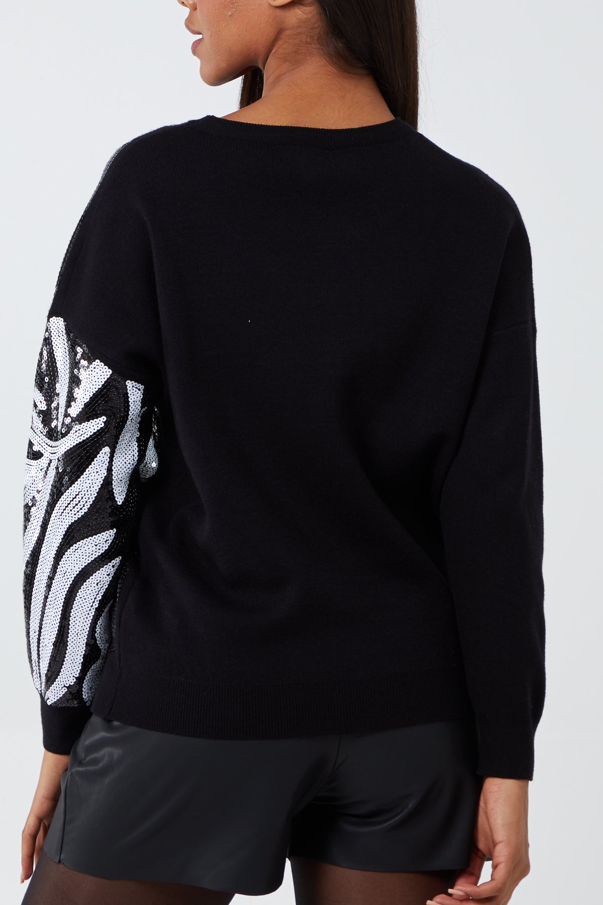 Sequined Animal Pattern Jumper