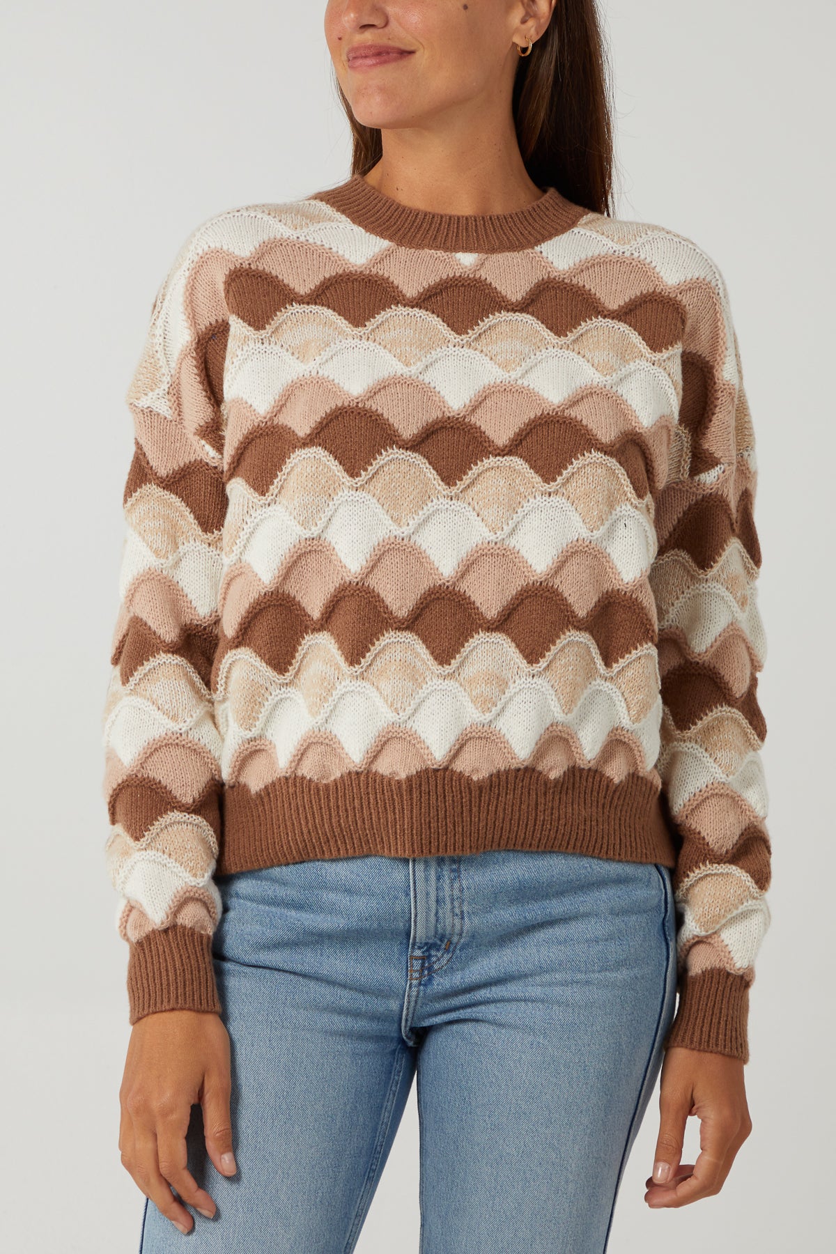 Wavy Knit Multicolour Jumper