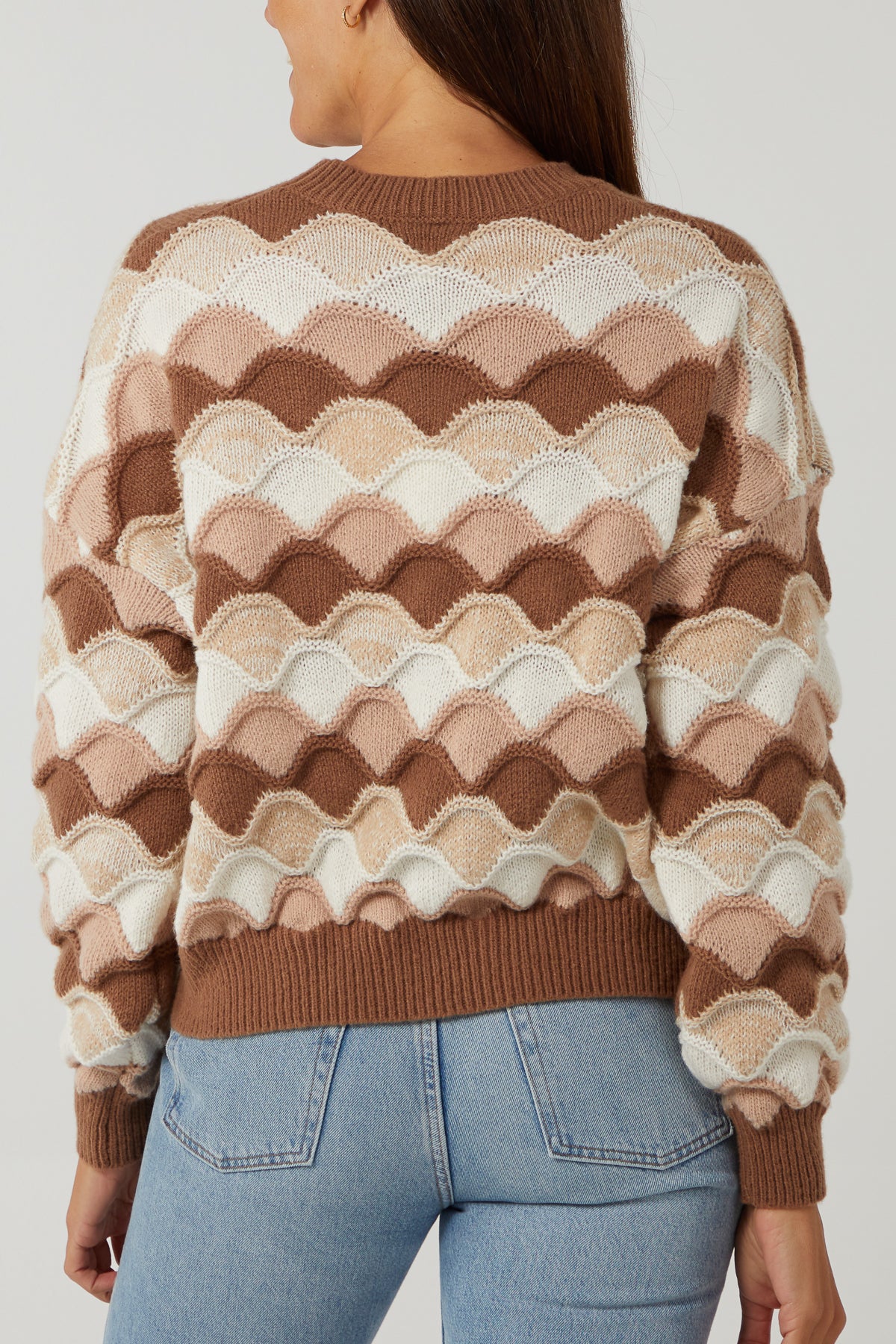 Wavy Knit Multicolour Jumper