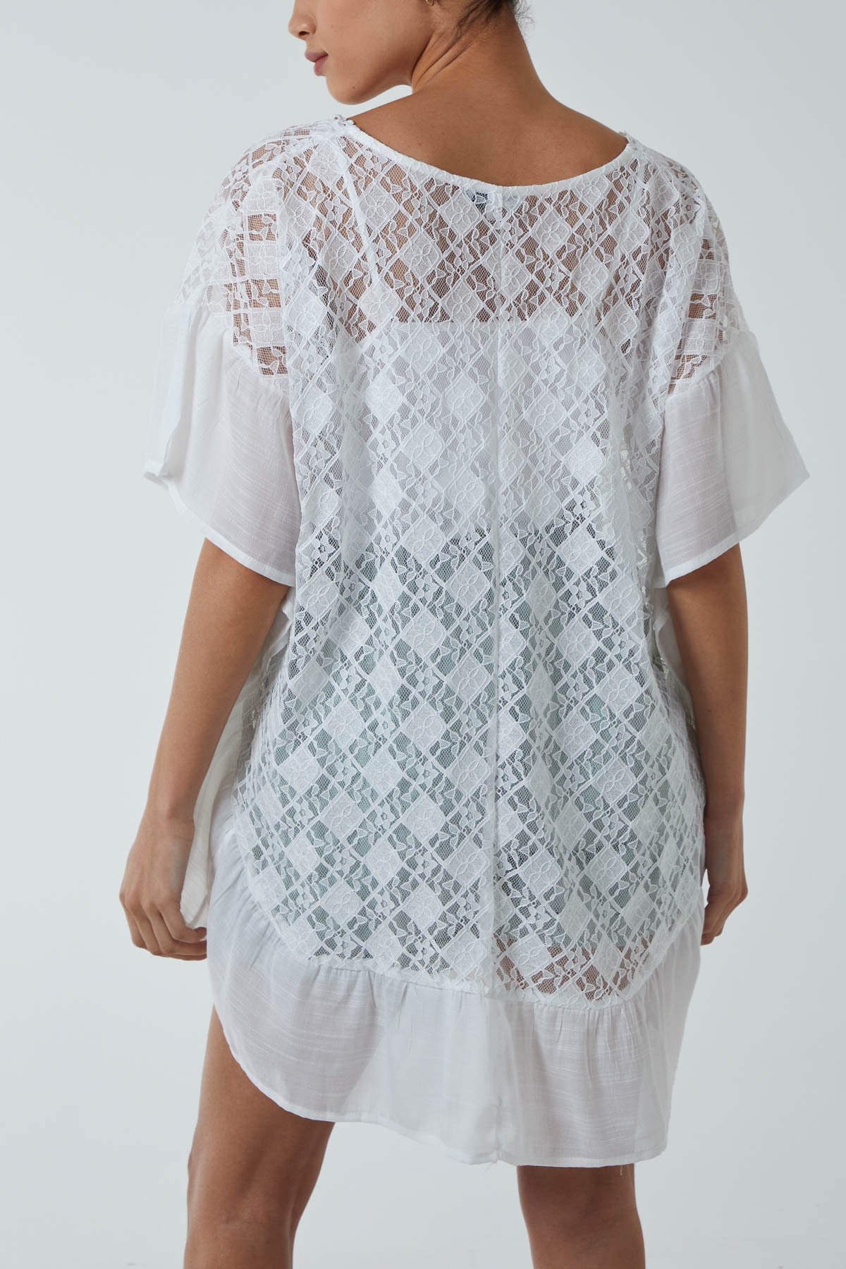 Broderie Frill Detail Kimono
