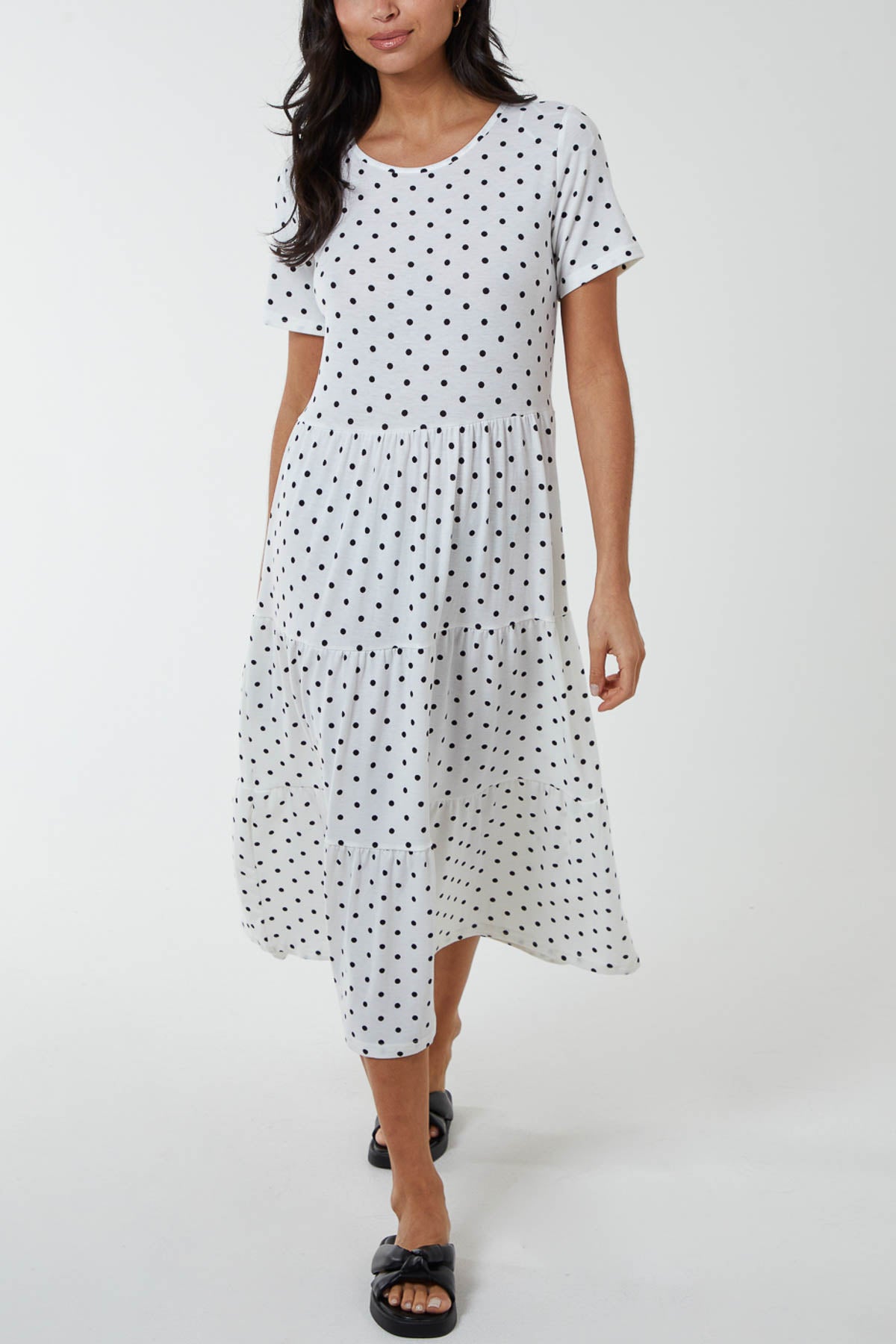 Polka Dot Tiered Smock Dress