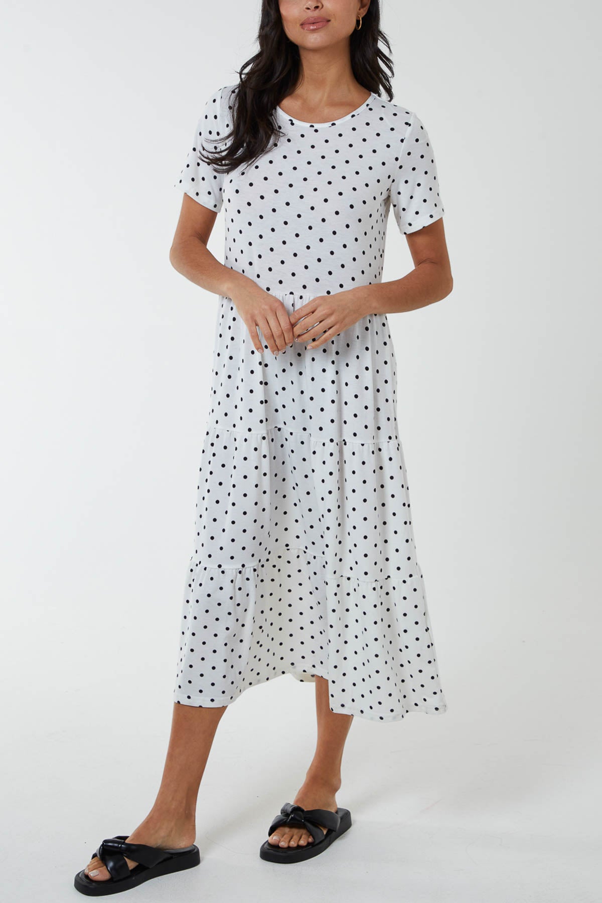 Polka Dot Tiered Smock Dress