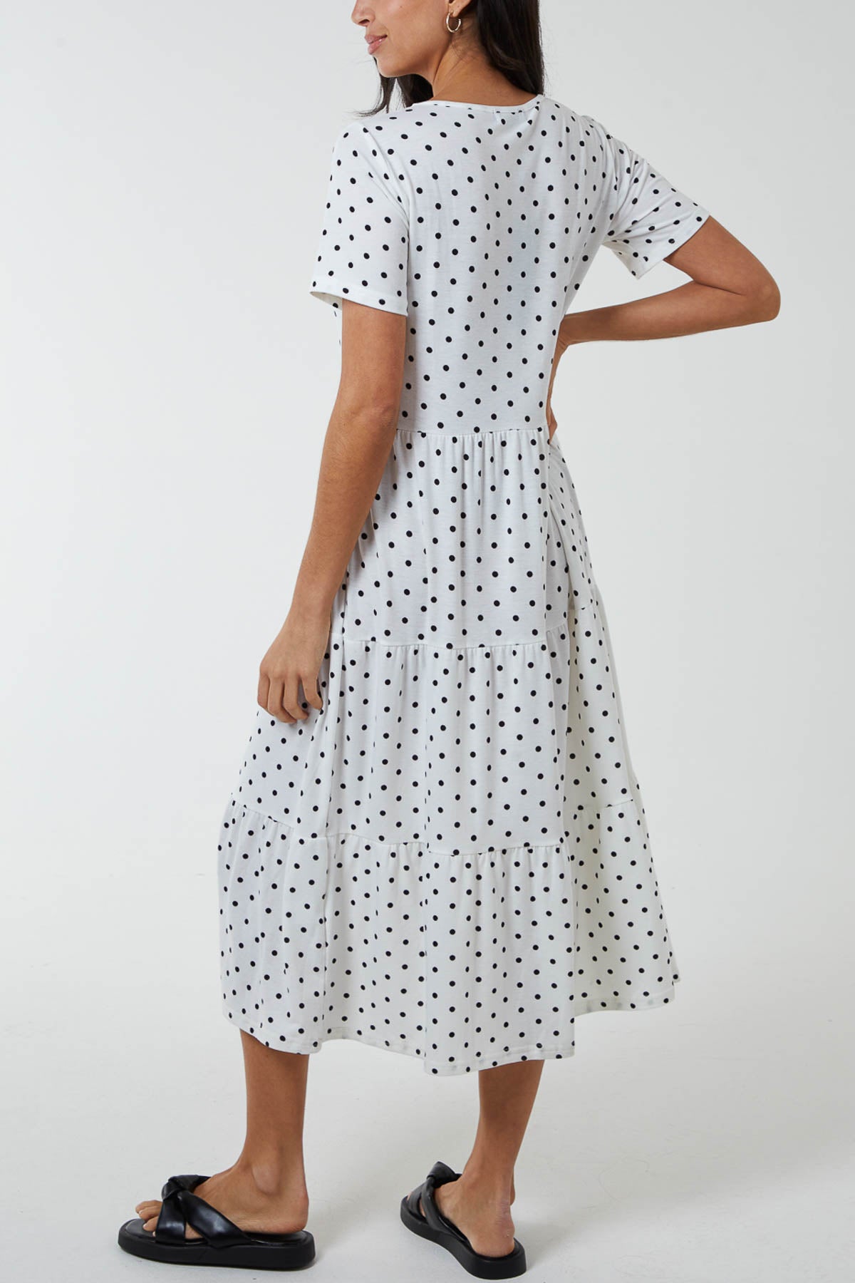 Polka Dot Tiered Smock Dress