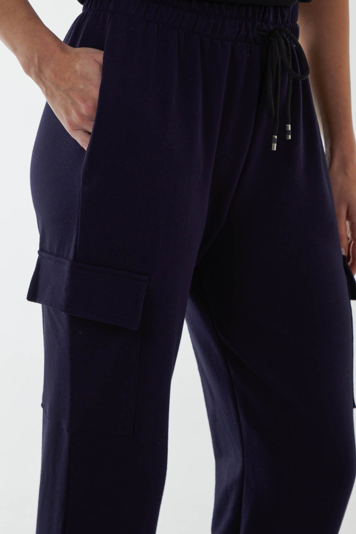 Jersey Cotton Blend Cargo Trousers