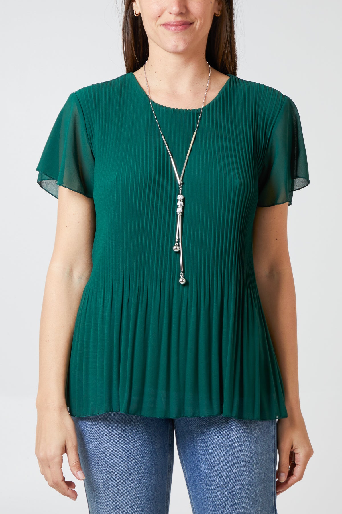 Necklace Pleated Top