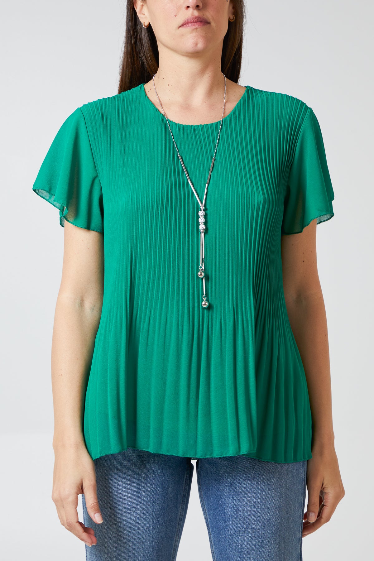 Necklace Pleated Top