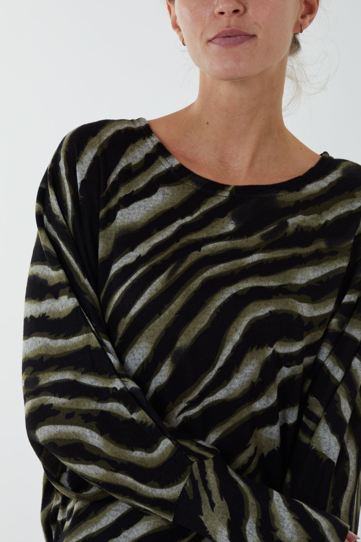 Gradient Zebra Batwing Top
