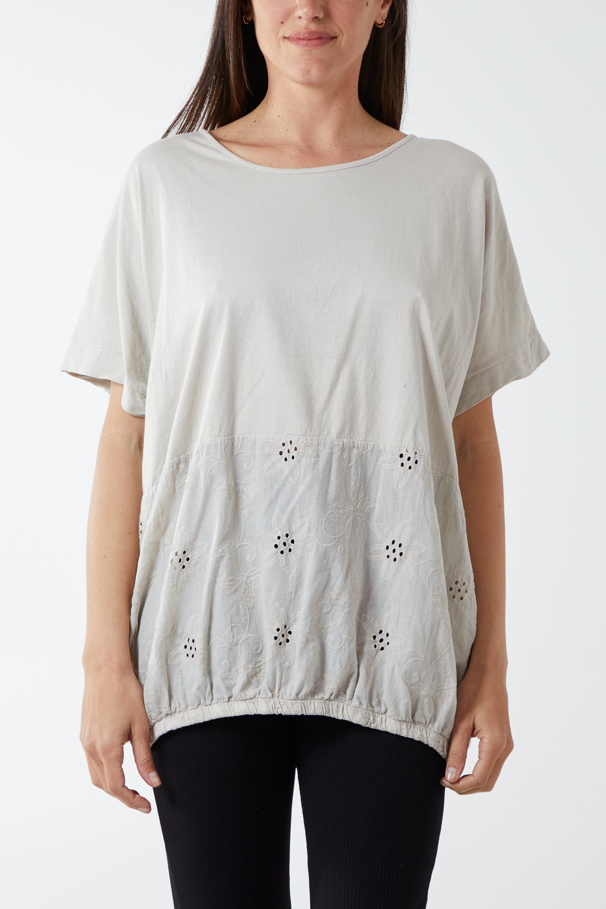 Broderie Anglaise Panel Top
