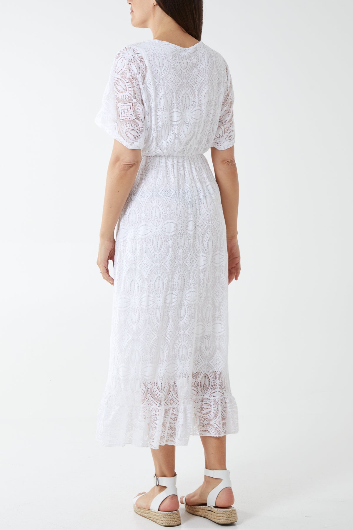 Tassel V-Neck Lace Dress