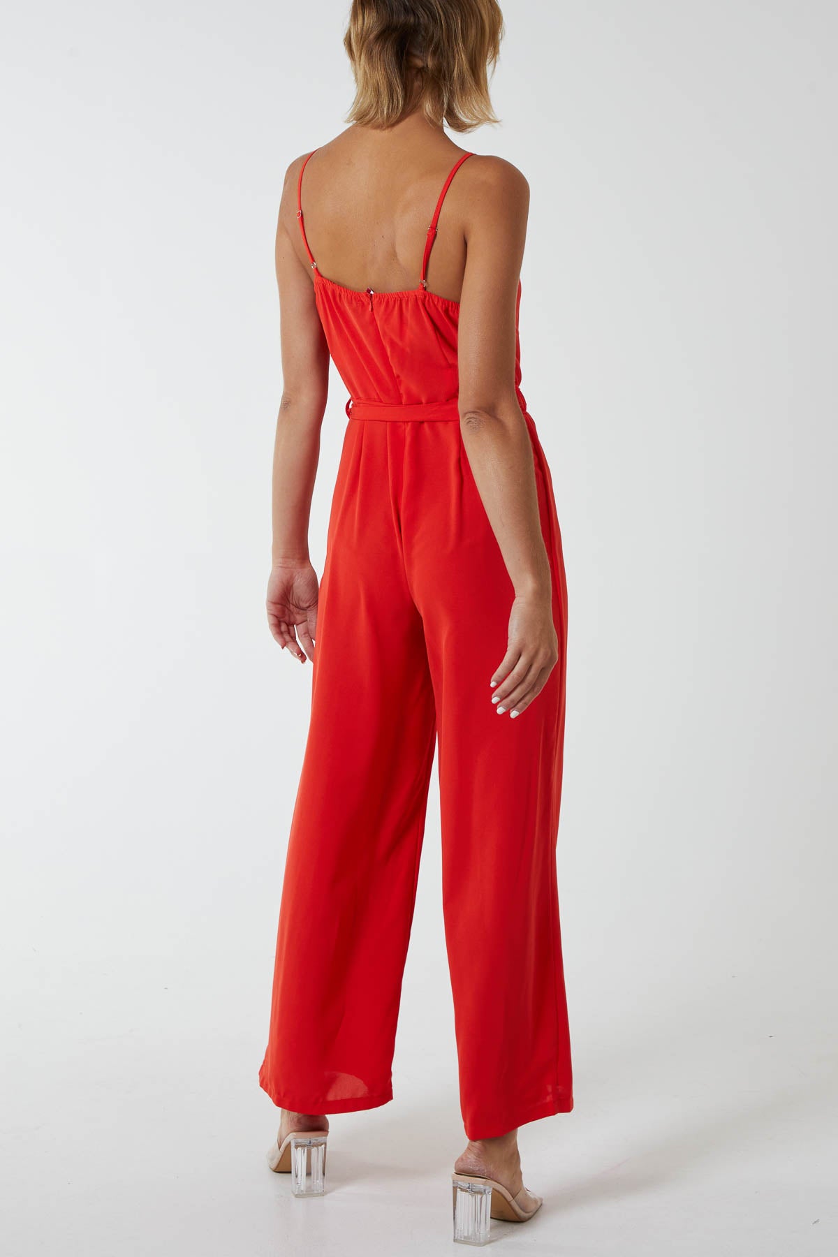 Button Front Strappy Jumpsuit